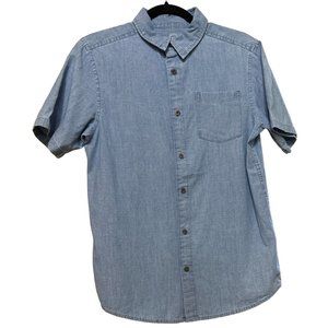 Wonder Nation Brand Light Blue Color Button-Down Shirt Cotton Boy's Size XXL(18)